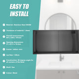641 x 336 x 101mm Shower Niche Double Shelf Organizer No Tile Needed in Black - Extra Image