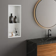 641 x 336 x 101mm Shower Niche Double Shelf Organizer No Tile Needed in White