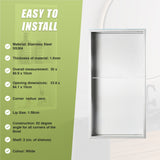 641 x 336 x 101mm Shower Niche Double Shelf Organizer No Tile Needed in White