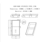 641 x 336 x 101mm Shower Niche Double Shelf Organizer No Tile Needed in White