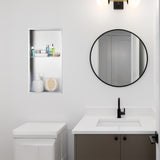 641 x 336 x 101mm Shower Niche Double Shelf Organizer No Tile Needed in White - Top-Down View