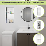 641 x 336 x 101mm Shower Niche Double Shelf Organizer No Tile Needed in White - Extra Image