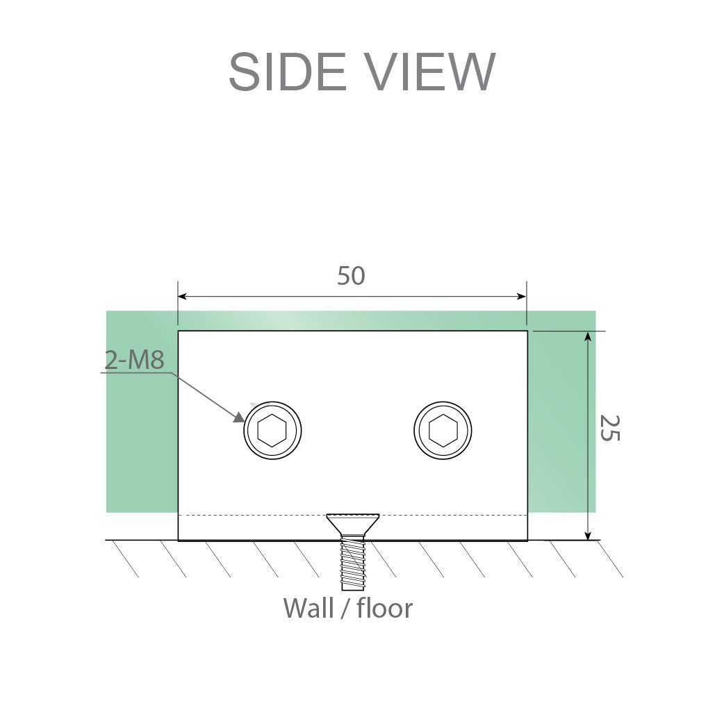 90x90cm Double Door Corner Shower Screen &ndash; Black U-Brackets, SS Hinges & Square Double Pull Handle