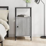 Bedside Cabinet Grey Sonoma 41x31x80 cm Engineered Wood - Front View