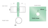 90x100cm Double Door Corner Shower Screen &ndash; Black F-Brackets, SS Hinges & Round Knob Handle