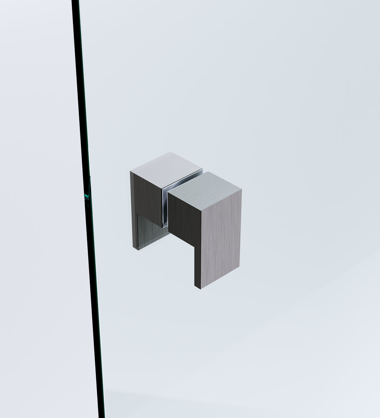 100x120cm Double Door Corner Shower Screen &ndash; Gunmetal F-Brackets, SS Hinges & Square Double Pull Handle