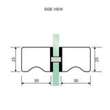 110x120cm Double Door Corner Shower Screen &ndash; Black U-Brackets, SS Hinges & Square Knob Handle