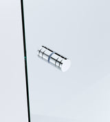 100x100cm Double Door Corner Shower Screen &ndash; Wall Channels with SS Hinges in Chrome, Round Handle