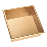 336 x 336 x 101mm Shower Niche Single Shelf Organizer No Tile Needed in Gold - 45-Degree Angle