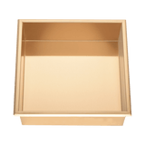 336 x 336 x 101mm Shower Niche Single Shelf Organizer No Tile Needed in Gold - Rear View