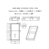 641 x 336 x 101mm Shower Niche Double Shelf Organizer No Tile Needed in Gold