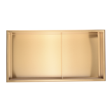 641 x 336 x 101mm Shower Niche Double Shelf Organizer No Tile Needed in Gold - Side View