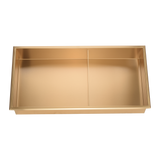 641 x 336 x 101mm Shower Niche Double Shelf Organizer No Tile Needed in Gold