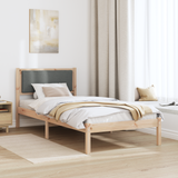 Bed Frame with Headboard Dark Grey 90 x 190 cm Solid Pine Wood - Top-Down View