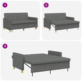 Pull Out Sofa Bed Dark Grey Fabric