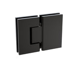 110x120cm Double Door Corner Shower Screen &ndash; Channels with Brass Hinges in Black, Round Handles