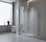 90cm Frameless Diamond Shower Screen &ndash; Gold U-Brackets with SS Hinges & Round Knob Handle