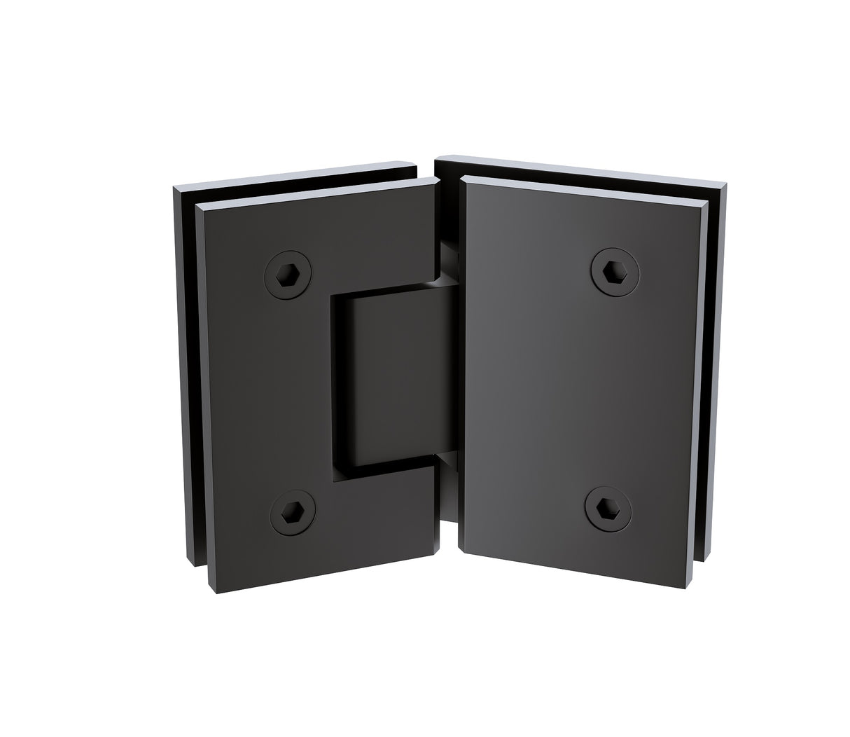 100cm Frameless Diamond Shower Screen &ndash; Black U-Brackets with SS Hinges & Square Double Pull Handle
