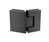 100cm Frameless Diamond Shower Screen &ndash; Black F-Brackets with SS Hinges & Square Double Pull Handle - Top-Down View