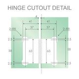 100cm Frameless Diamond Shower Screen &ndash; Gold U-Brackets with SS Hinges & Square Double Pull Handle - Low Angle