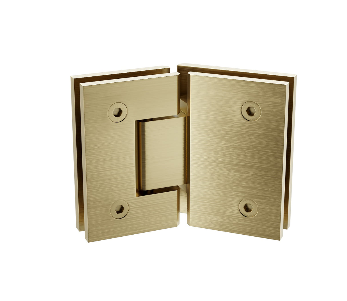90cm Frameless Diamond Shower Screen &ndash; Channels with SS Hinges in Gold, Square Knob Handles