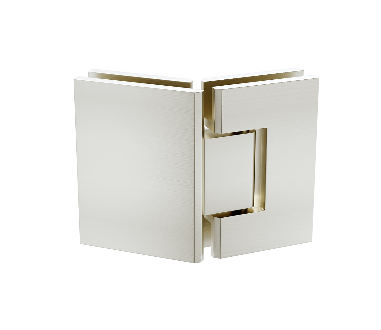 90cm Frameless Diamond Shower Screen &ndash; Channels with SS Hinges in Nickel, Square Double Pull Handles