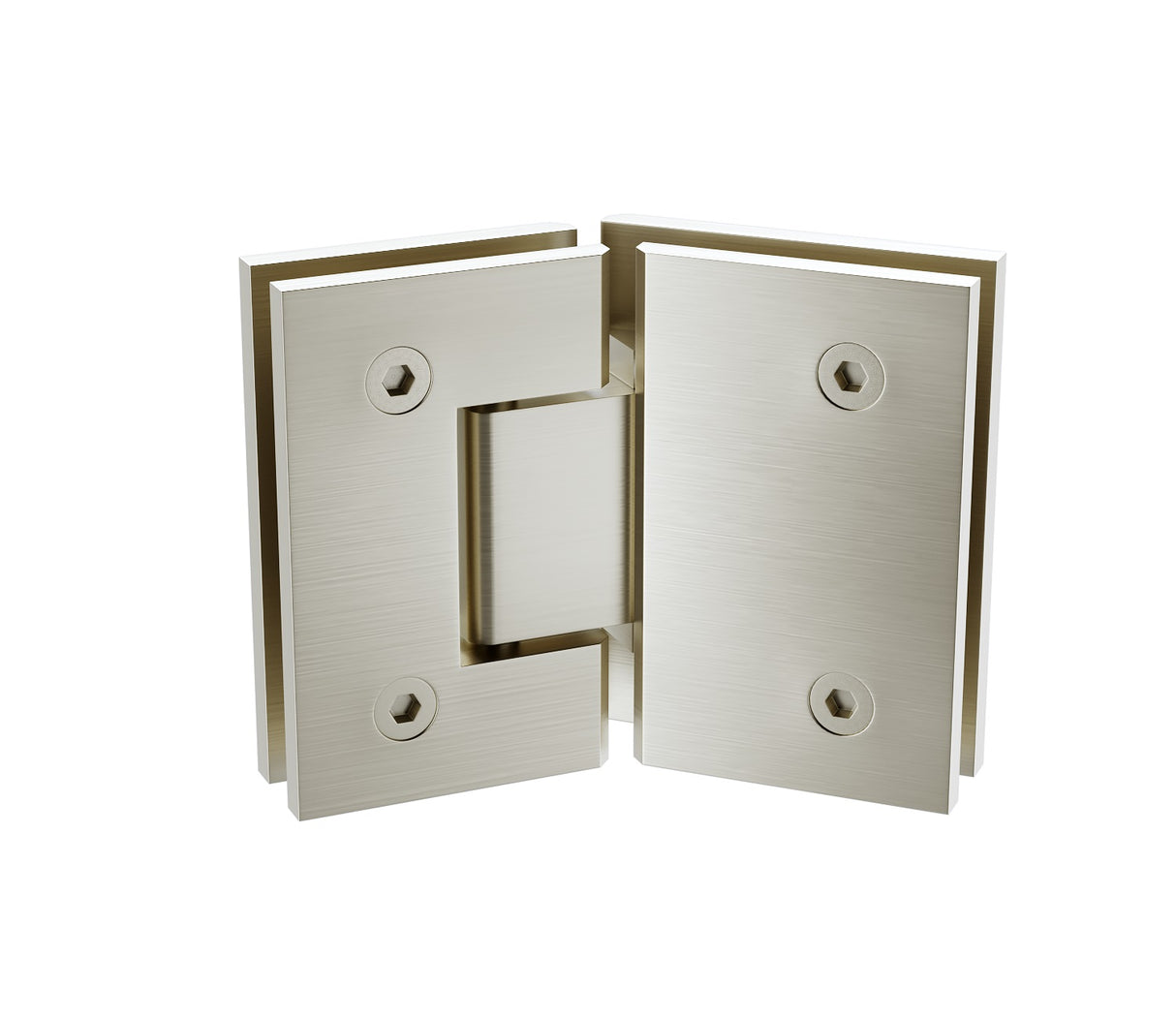 90cm Frameless Diamond Shower Screen &ndash; Channels with SS Hinges in Nickel, Square Double Pull Handles