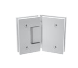 100cm Frameless Diamond Shower Screen &ndash; Channels with SS Hinges in White, Round Handles
