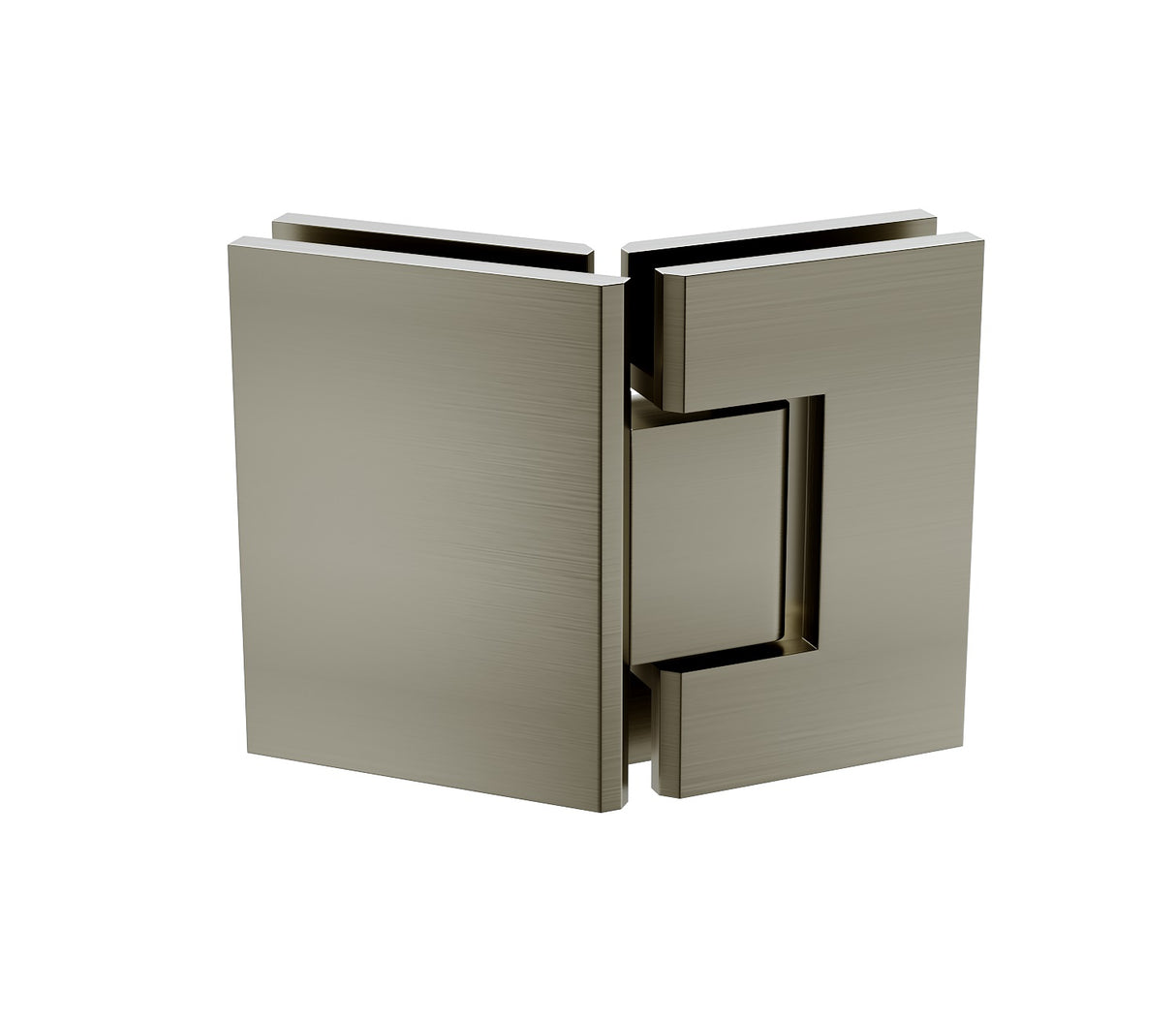100cm Frameless Diamond Shower Screen &ndash; Channels with SS Hinges in Gunmetal, Round Handles
