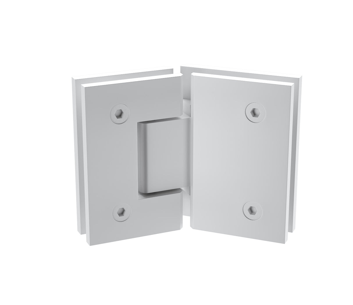 90cm Frameless Diamond Shower Screen &ndash; White U-Brackets, Brass Hinges & Square Knob Handle