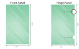 100cm Frameless Diamond Shower Screen &ndash; Gunmetal U-Brackets, Brass Hinges & Round Knob Handle - Side View
