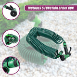 30M Garden Hose Heavy-Duty Coiled Spiral Car Washing Cleaning Water Hose Garden - Extra Image