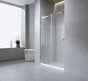 140cm Frameless Glass Sliding Shower Door &ndash; With White Rail and Wall Channel for Modern Bathrooms