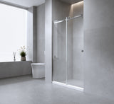 180cm Frameless Glass Sliding Shower Door &ndash; With Gunmetal Rail and U-Brackets for Modern Bathrooms