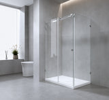 150x100cm Frameless Glass Sliding Corner Shower &ndash; With Black Rail and U-Brackets for Contemporary Bathrooms