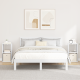 Bedside Table 2 pcs White 30.5 x 27 x 59.5 cm Engineered Wood - Side View