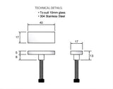 180x80cm Frameless Glass Sliding Corner Shower &ndash; With Black Rail and U-Brackets for Contemporary Bathrooms - Extra Image