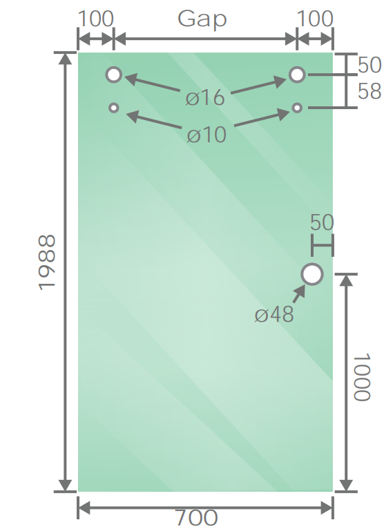 130x90cm Frameless Glass Sliding Corner Shower &ndash; With White Rail and U-Brackets for Contemporary Bathrooms