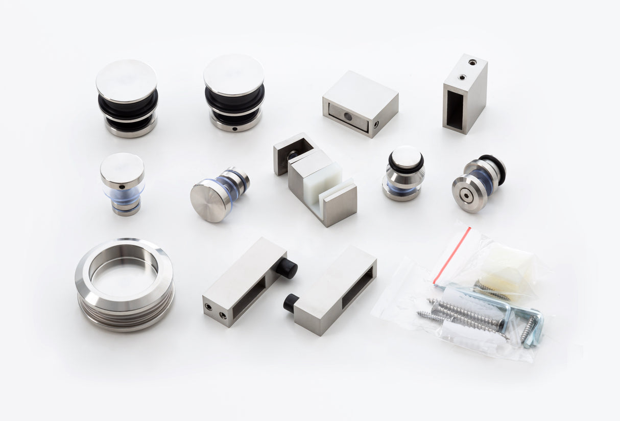 130x80cm Frameless Glass Sliding Corner Shower &ndash; With Nickel Rail and U-Brackets for Contemporary Bathrooms