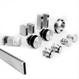 140x90cm Frameless Glass Sliding Corner Shower &ndash; With Nickel Rail and U-Brackets for Contemporary Bathrooms