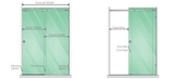 180x80cm Frameless Glass Sliding Corner Shower &ndash; With Nickel Rail and Wall Channel for Contemporary Bathrooms