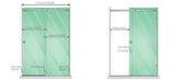 120x90cm Frameless Glass Sliding Corner Shower &ndash; With Gunmetal Rail and U-Brackets for Contemporary Bathrooms - Side View