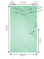 170x90cm Frameless Glass Sliding Corner Shower &ndash; With Gunmetal Rail and Wall Channel for Contemporary Bathrooms