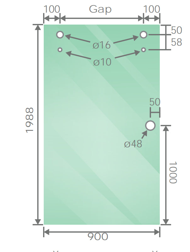 170x90cm Frameless Glass Sliding Corner Shower &ndash; With Gunmetal Rail and Wall Channel for Contemporary Bathrooms
