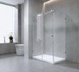 140x100cm Frameless Glass Sliding Corner Shower &ndash; With Chrome Rail and Wall Channel for Contemporary Bathrooms