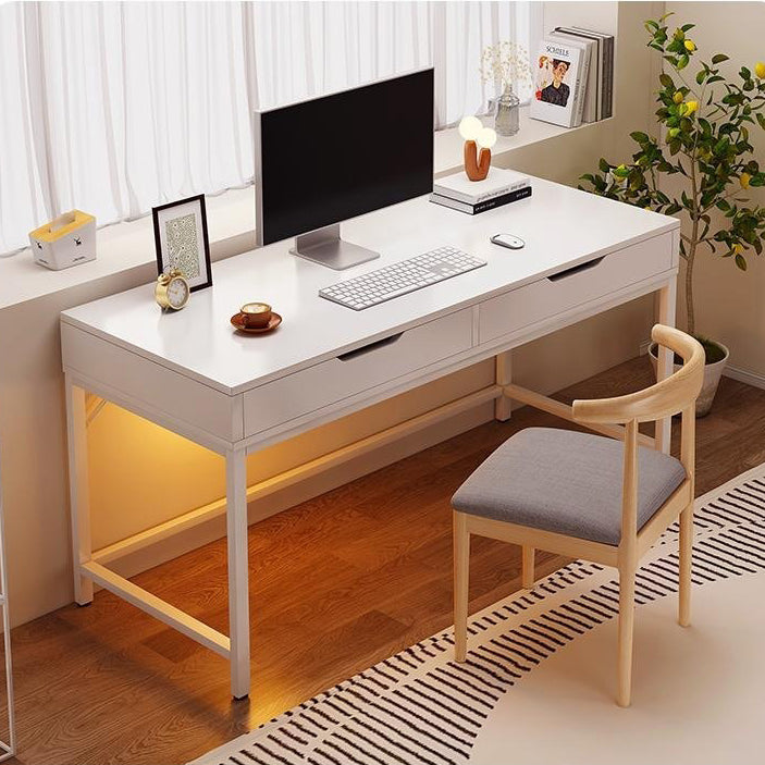 White Computer Desk &ndash; Modern PC Laptop Table for Gaming, Home Office, or Study Space Furniture