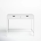 White Computer Desk &ndash; Modern PC Laptop Table for Gaming, Home Office, or Study Space Furniture - Top-Down View