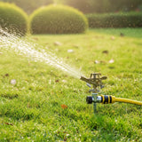 Easy to Install Irrigation Sprinkler 360 Degree Rotating Sprinkler Gun Zinc Alloy Adjustable Rocker Sprinkler - Close-Up Angle