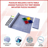 Puzzles Rollers 2 Sets Table Jigsaw Puzzles Felt Mat Board Inflator Puzzle Blanket - Front View