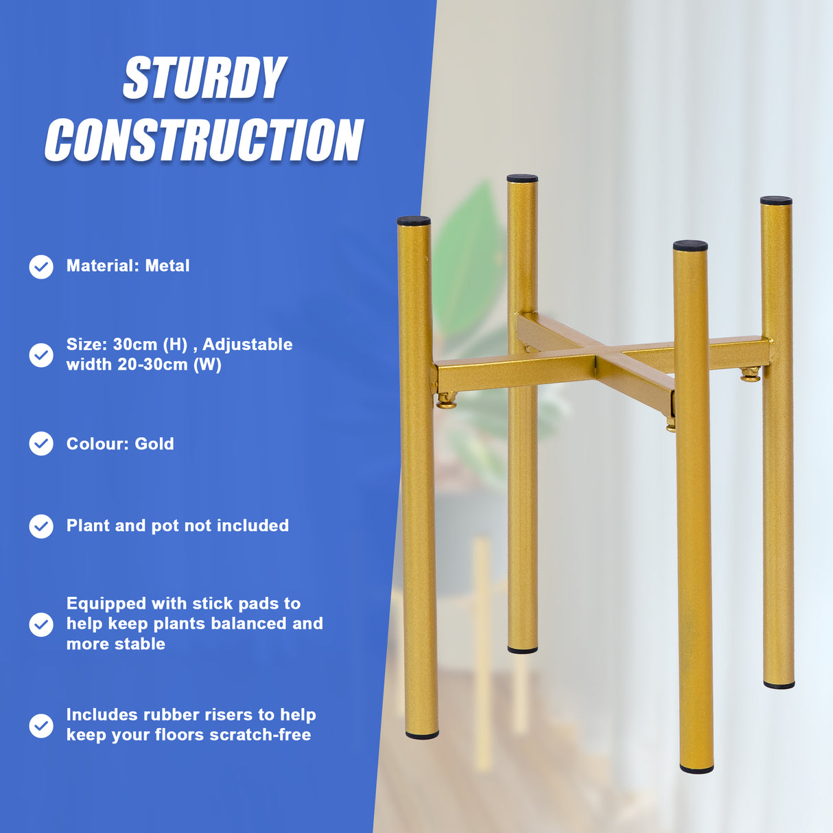 Metal Plant Stand Adjustable Indoor